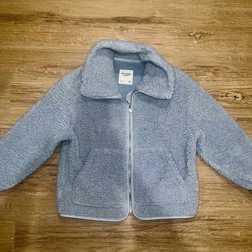 Abercrombie & Fitch Light Blue Teddy Jacket
